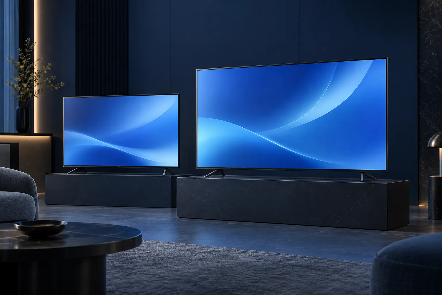 Display equipment installed in a refined hospitality interior