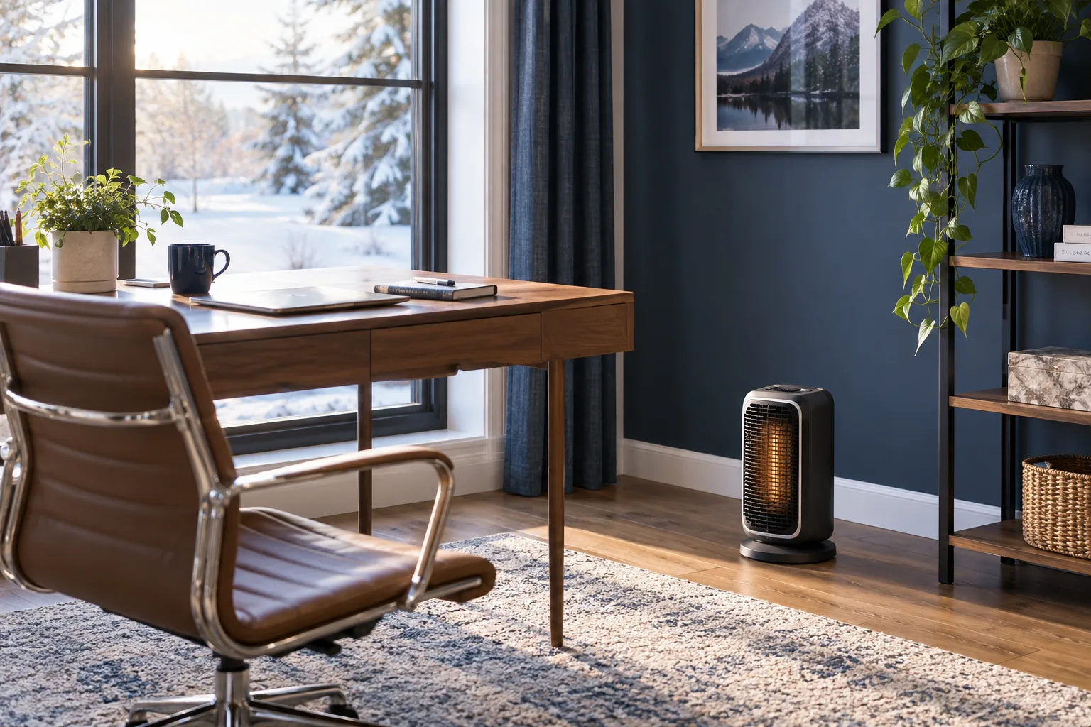 Warm air appliance in a furnished room environment